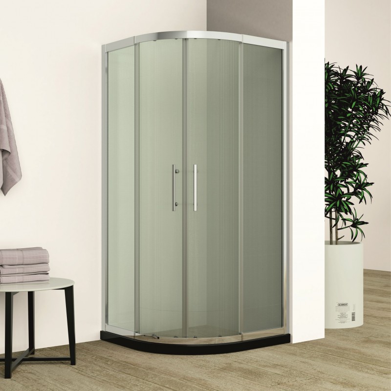 Καμπίνα Ντουζιέρας Ημικυκλική ICL 789FC Round Interceramic - Κρύσταλλο Fabric 5mm